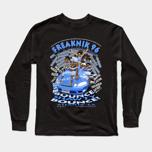 Freaknik 1996 Bounce Shawty Bounce! Carolina Blue Colorway Long Sleeve T-Shirt by Epps Art